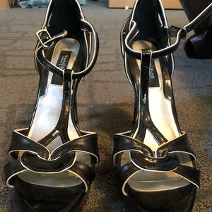 Black and white heels